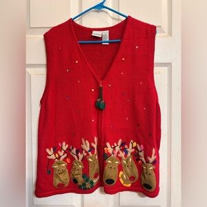 Vintage Reindeer Christmas Vest